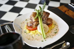 PHILIPPINES - MAY 03:  A dish of crispy pork with fermented shrimp is arranged for a photograph at Bistro Filipino,   in Manila,   the Philippines,   on Saturday,   May 3,   2008. Chef Laudico's Bistro Filipino is at the Net Two Building.  (Photo by Nana Buxani/Bloomberg via Getty Images)