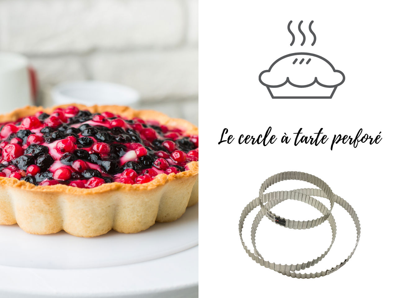 Pâtisserie : zoom sur le cercle à tarte perforé à bord droitAimer-la-cuisine .fr